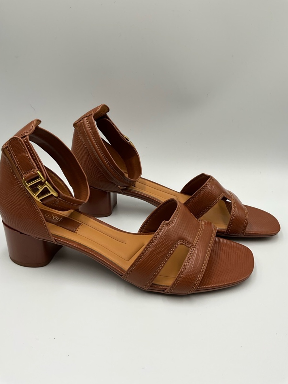 Franco Sarto Brown Block Heel Sandals